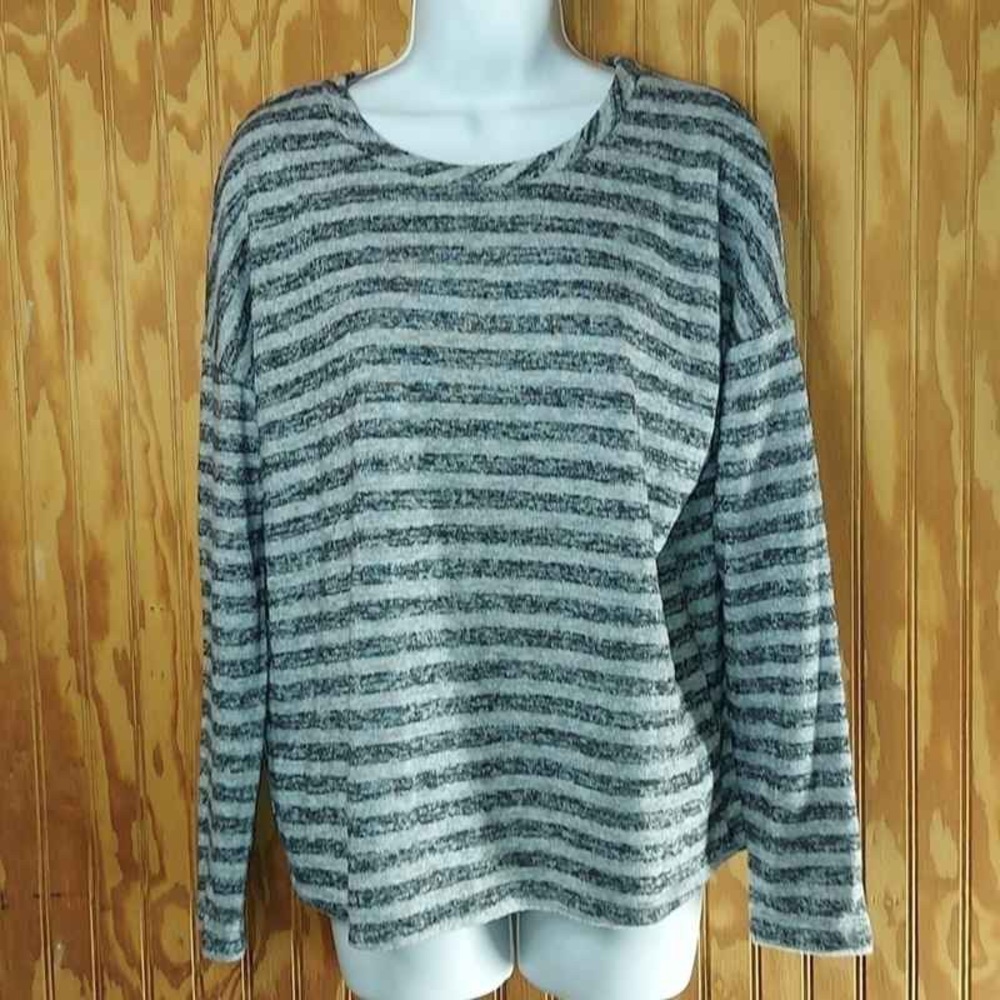 Gray Striped Women's Top
